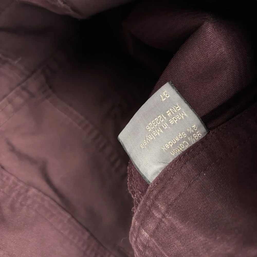 NEW J Hilburn Pants Mens 37x37 Burgundy Brushed‎ Twill 5 Pocket Unhemmed